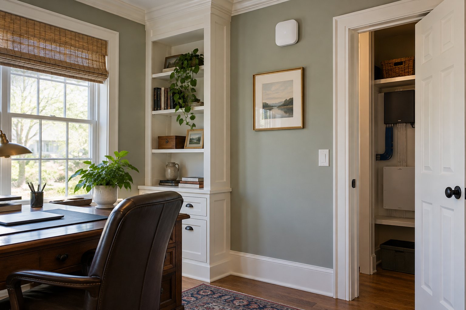 Retrofit wireless access-point placement using an existing serviceable wiring location
